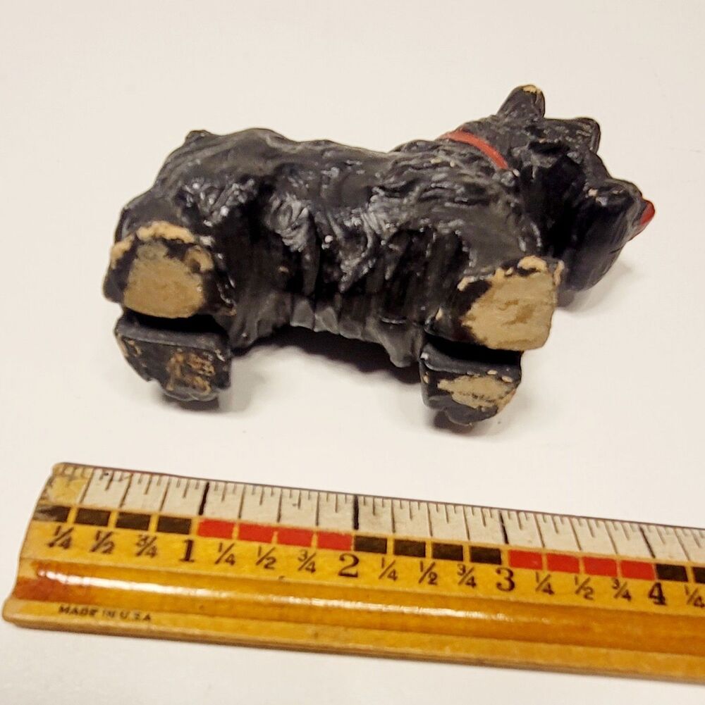 VINTAGE Scottie Dog LOT 10 Piece - Scottish Terrier - Celluloid Wood Syroco - Picture 14 of 15